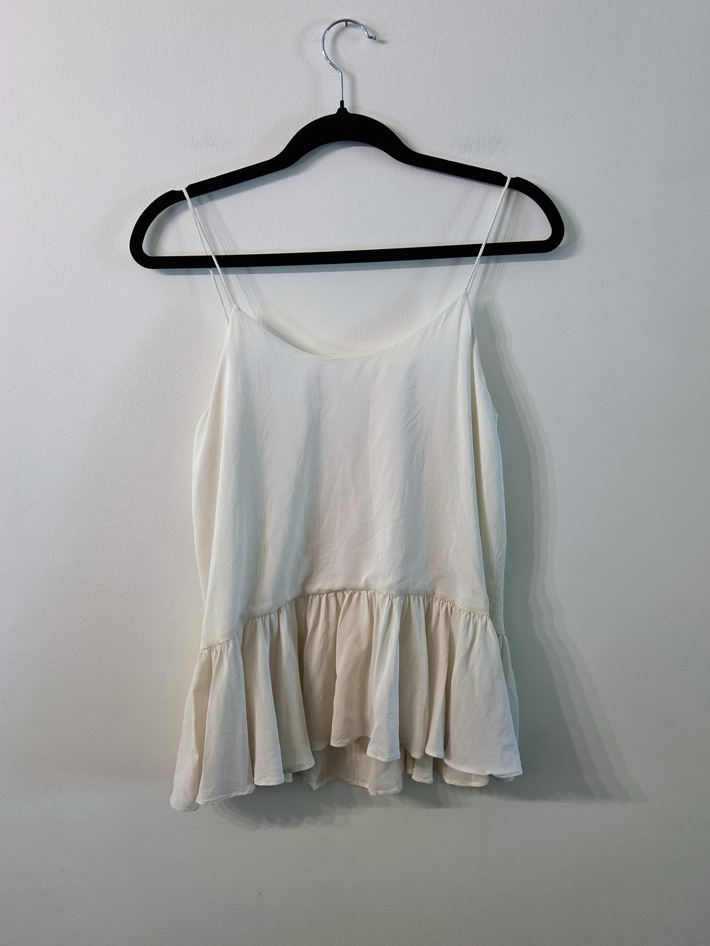 Club Monaco Silk Ruffle-Hem Tank Top